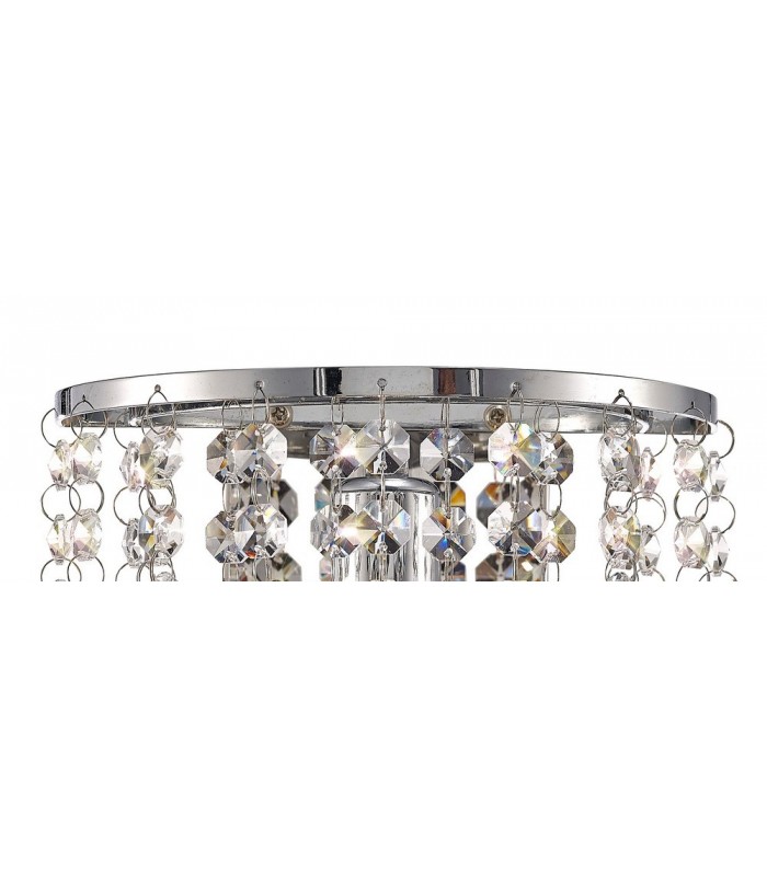 Glass Crystal Wall Lamp, E14 Switched Polished Chrome, Sphere Crystal - 4