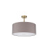 Baymont Antique Brass E27 Semi Flush With 50cm x 20cm Faux Silk Shade Grey/White Laminate-4