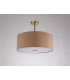 Baymont Antique Brass E27 Semi Flush With 50cm x 20cm Dual Faux Silk Shade Antique Gold/Ruby-13