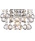 Glass Crystal Wall Lamp, E14 Switched Polished Chrome, Sphere Crystal - 6