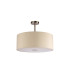 Baymont Satin Nickel E27 Semi Flush With 50cm x 20cm Faux Silk Shade Ivory Pearl/White Laminate-4