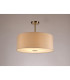 Baymont Satin Nickel E27 Semi Flush With 50cm x 20cm Dual Faux Silk Shade Nude Beige/Moonlight-2