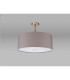 Baymont Antique Brass E27 Semi Flush With 50cm x 20cm Faux Silk Shade Grey/White Laminate-13