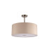 Baymont Satin Nickel E27 Semi Flush With 50cm x 20cm Dual Faux Silk Shade Nude Beige/Moonlight-4