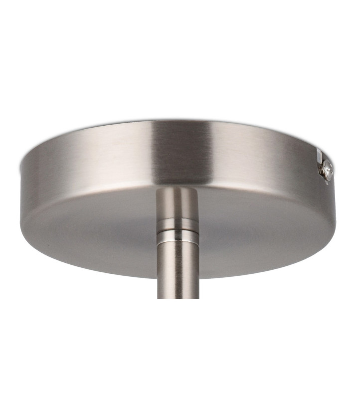 Baymont Satin Nickel E27 Semi Flush With 50cm x 20cm Dual Faux Silk Shade Nude Beige/Moonlight-7