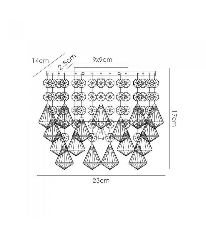 Wall Lamp 1 Light E14 Switched Polished Chrome, Prism Crystal - 3