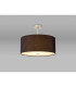 Baymont Satin Nickel E27 Semi Flush With 50cm x 20cm Faux Silk Shade Black/White Laminate-2
