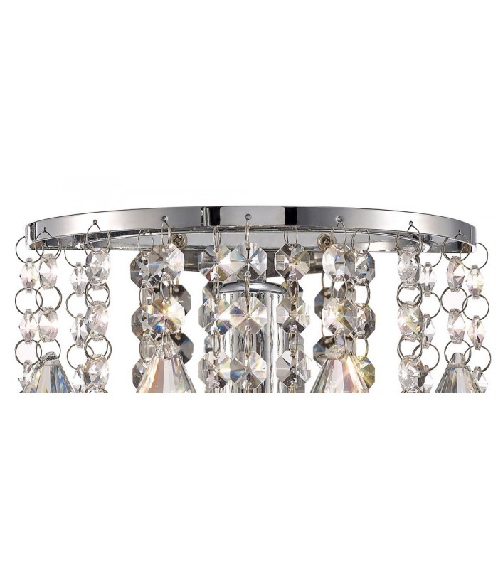 Wall Lamp 1 Light E14 Switched Polished Chrome, Prism Crystal - 4