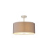 Baymont Satin Nickel E27 Semi Flush With 50cm x 20cm Faux Silk Shade Grey/White Laminate-1