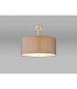 Baymont Satin Nickel E27 Semi Flush With 50cm x 20cm Faux Silk Shade Grey/White Laminate-2