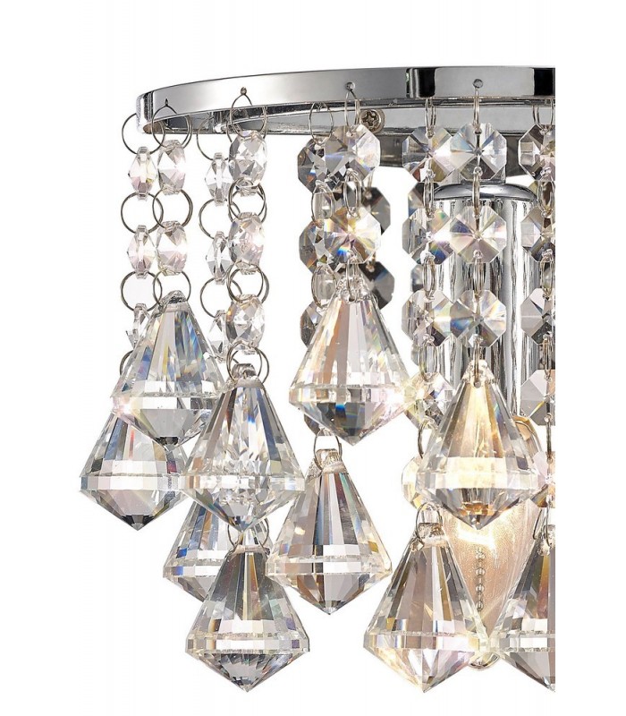 Wall Lamp 1 Light E14 Switched Polished Chrome, Prism Crystal - 5