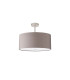 Baymont Satin Nickel E27 Semi Flush With 50cm x 20cm Faux Silk Shade Grey/White Laminate-4