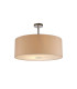 Baymont Polished Chrome E27 Semi Flush With 60cm x 22cm Dual Faux Silk Shade Nude Beige/Moonlight-1