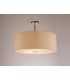 Baymont Polished Chrome E27 Semi Flush With 60cm x 22cm Dual Faux Silk Shade Nude Beige/Moonlight-2
