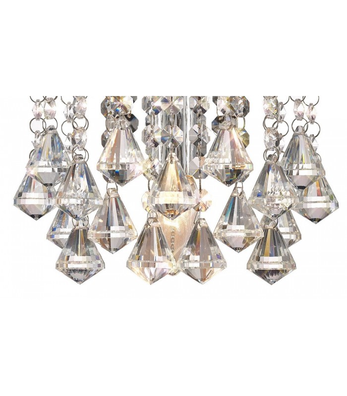 Wall Lamp 1 Light E14 Switched Polished Chrome, Prism Crystal - 6