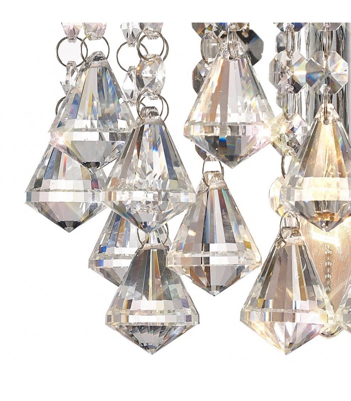 Wall Lamp 1 Light E14 Switched Polished Chrome, Prism Crystal - 7