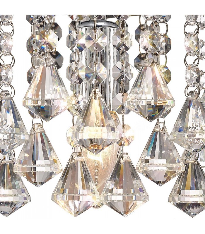 Wall Lamp 1 Light E14 Switched Polished Chrome, Prism Crystal - 8
