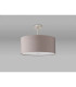 Baymont Satin Nickel E27 Semi Flush With 50cm x 20cm Faux Silk Shade Grey/White Laminate-13