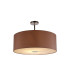 Baymont Polished Chrome E27 Semi Flush With 60cm x 22cm Dual Faux Silk Shade Taupe/Halo Gold-1