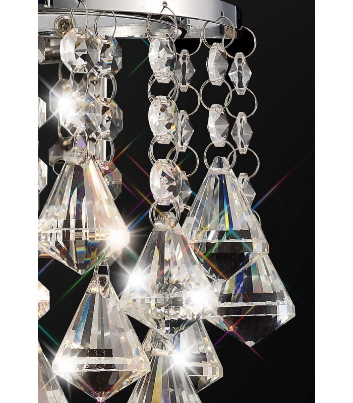 Wall Lamp 1 Light E14 Switched Polished Chrome, Prism Crystal - 9