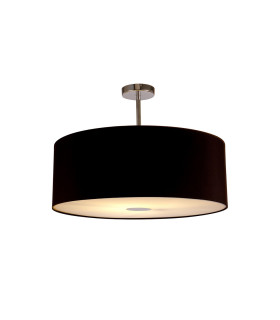 Baymont Polished Chrome E27 Semi Flush With 60cm x 22cm Dual Faux Silk Shade Black/Green Olive-1