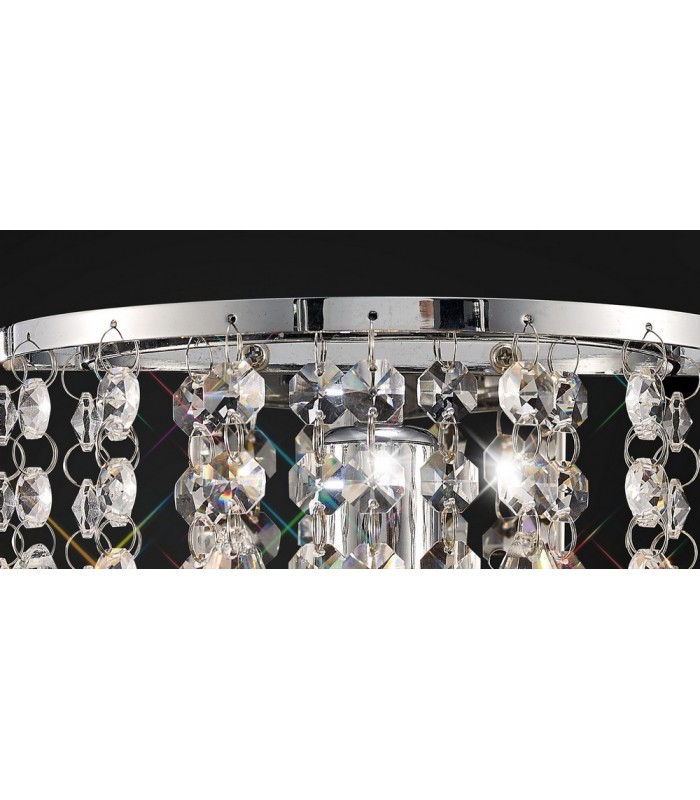 Wall Lamp 1 Light E14 Switched Polished Chrome, Prism Crystal - 10