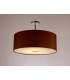 Baymont Polished Chrome E27 Semi Flush With 60cm x 22cm Dual Faux Silk Shade Raw Cocoa/Grecian Bronze-2