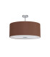 Baymont Polished Chrome E27 Semi Flush With 60cm x 22cm Dual Faux Silk Shade Raw Cocoa/Grecian Bronze-4