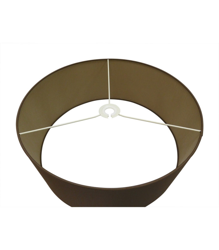 Baymont Polished Chrome E27 Semi Flush With 60cm x 22cm Dual Faux Silk Shade Raw Cocoa/Grecian Bronze-8