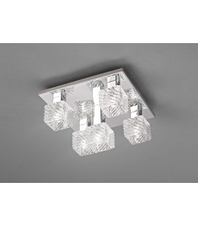 Ceiling Flush 5 Light G9, 230mm Square, Polished Chrome, Clear Glass - 2