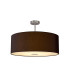 Baymont Polished Chrome E27 Semi Flush With 60cm x 22cm Faux Silk Shade Black/White Laminate-1