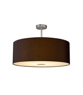 Baymont Polished Chrome E27 Semi Flush With 60cm x 22cm Faux Silk Shade Black/White Laminate-1