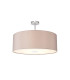 Baymont Polished Chrome E27 Semi Flush With 60cm x 22cm Faux Silk Shade Grey/White Laminate-1