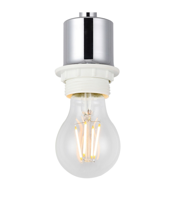 Baymont Polished Chrome E27 Semi Flush With 60cm x 22cm Dual Faux Silk Shade Antique Gold/Ruby-5