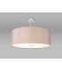 Baymont Polished Chrome E27 Semi Flush With 60cm x 22cm Faux Silk Shade Grey/White Laminate-2