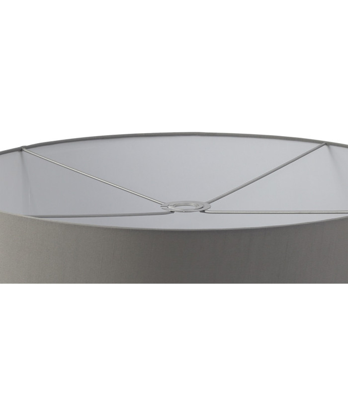 Baymont Polished Chrome E27 Semi Flush With 60cm x 22cm Faux Silk Shade Grey/White Laminate-8