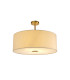 Baymont Antique Brass E27 Semi Flush With 60cm x 22cm Faux Silk Shade Ivory Pearl/White Laminate-1