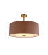 Baymont Antique Brass E27 Semi Flush With 60cm x 22cm Dual Faux Silk Shade Taupe/Halo Gold-1