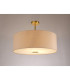 Baymont Antique Brass E27 Semi Flush With 60cm x 22cm Dual Faux Silk Shade Nude Beige/Moonlight-2