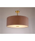 Baymont Antique Brass E27 Semi Flush With 60cm x 22cm Dual Faux Silk Shade Taupe/Halo Gold-2
