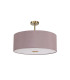 Baymont Antique Brass E27 Semi Flush With 60cm x 22cm Dual Faux Silk Shade Taupe/Halo Gold-4
