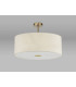 Baymont Antique Brass E27 Semi Flush With 60cm x 22cm Faux Silk Shade Ivory Pearl/White Laminate-13