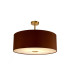 Baymont Antique Brass E27 Semi Flush With 60cm x 22cm Dual Faux Silk Shade Raw Cocoa/Grecian Bronze-1