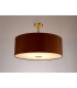 Baymont Antique Brass E27 Semi Flush With 60cm x 22cm Dual Faux Silk Shade Raw Cocoa/Grecian Bronze-2
