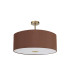 Baymont Antique Brass E27 Semi Flush With 60cm x 22cm Dual Faux Silk Shade Raw Cocoa/Grecian Bronze-4