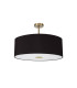 Baymont Antique Brass E27 Semi Flush With 60cm x 22cm Dual Faux Silk Shade Black/Green Olive-4