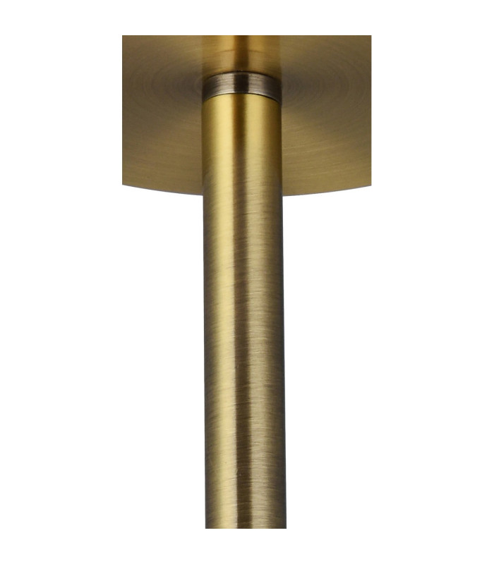 Baymont Antique Brass E27 Semi Flush With 60cm x 22cm Dual Faux Silk Shade Black/Green Olive-6