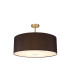 Baymont Antique Brass E27 Semi Flush With 60cm x 22cm Faux Silk Shade Black/White Laminate-1