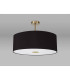 Baymont Antique Brass E27 Semi Flush With 60cm x 22cm Dual Faux Silk Shade Black/Green Olive-13