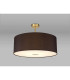Baymont Antique Brass E27 Semi Flush With 60cm x 22cm Faux Silk Shade Black/White Laminate-2